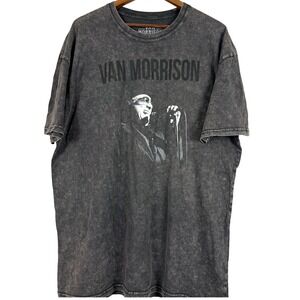 Van Morrison Graphic Band T Shirt XXL‎ Charcoal Gray Mineral Wash